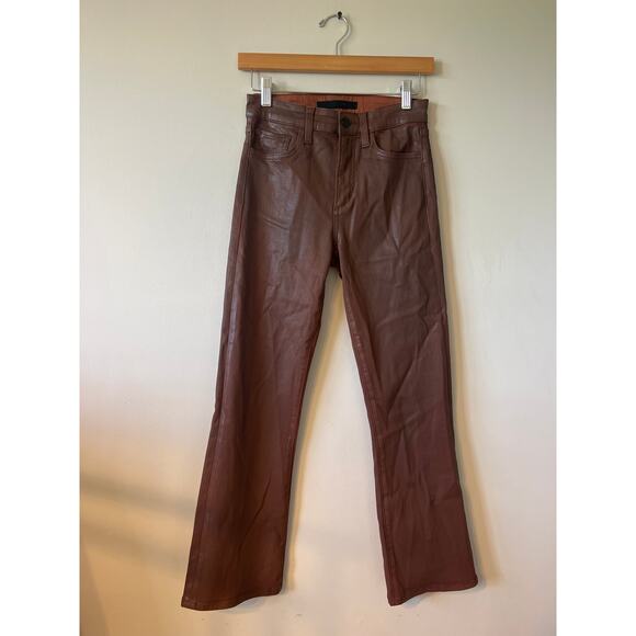NEW Joe's Jeans The Callie Wax Coated High Rise Bootcut Brown Denim Jean - Picture 2 of 10